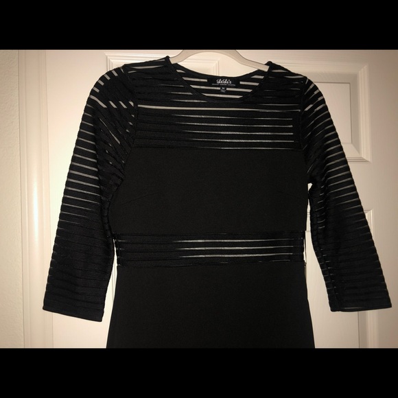 Medium Mesh Black Bodycon Dress - Picture 3 of 6